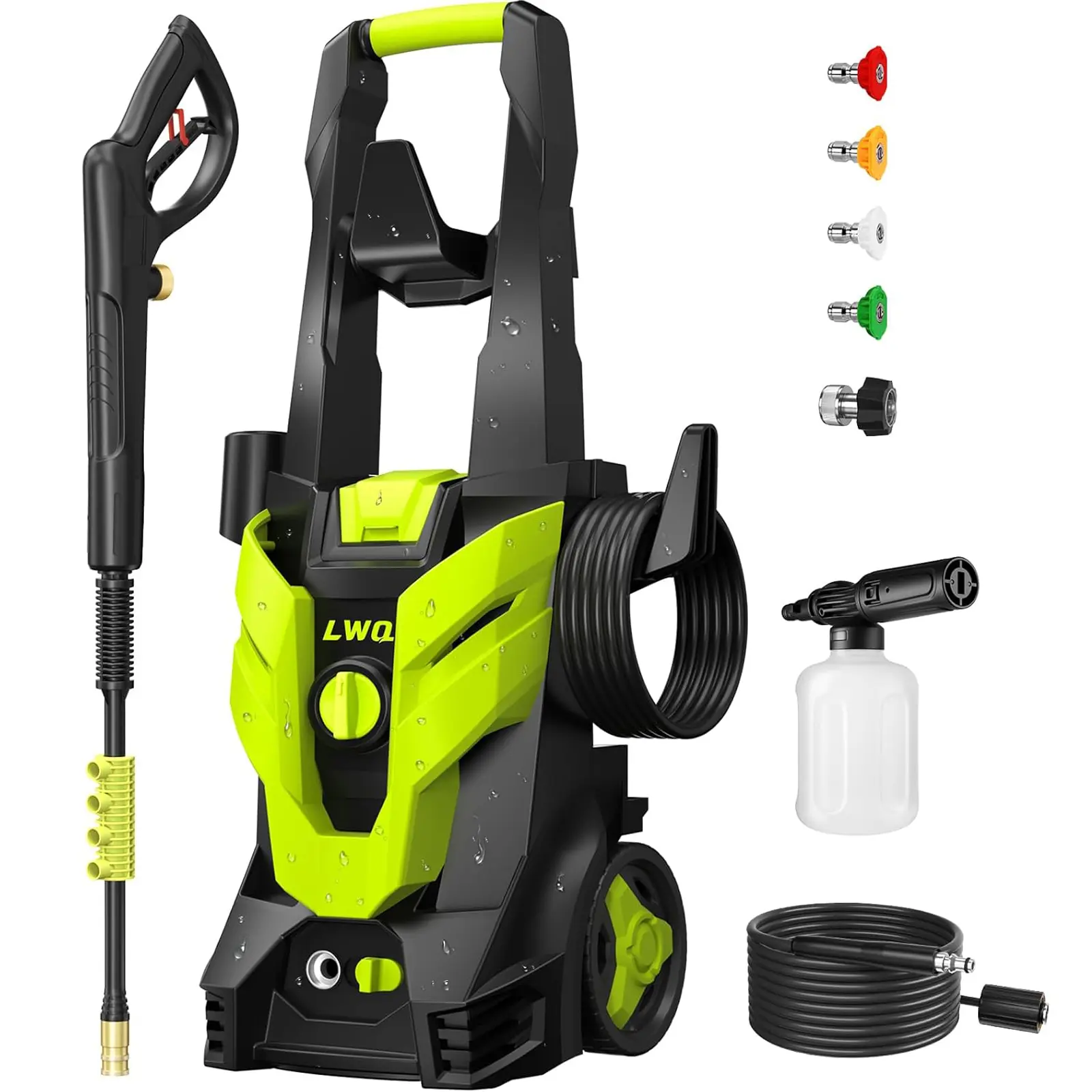 Electric Pressure Washer, 2030 PSI 2.5 GPM Power Washer with Foam Cannon & 4 Spray Nozzles, Portable Compact Cleaner for Car, Patio, BBQ Grill Outdoor Cleaning #summerwins
