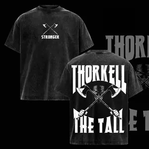 Thorkell T-Shirt, Vinland Saga Anime Graphic Tee, Viking Warrior Vintage Washed Oversized Shirt, Heavy Cotton Streetwear, Unisex Anime Apparel