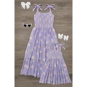 Mom & Me - Lavender Ruffle Daisy Tank Dress