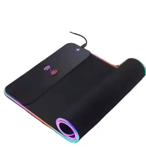 LED RGB Gaming Mouse Pad with Wireless Charging Station, Extra Large Non-Slip Desk Mat for Keyboard and Mouse XXL Excel Cheat Sheet