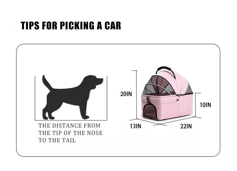 Pawzseek Pet Stroller for Cats and Dogs - Foldable Outdoor Animal Carrier with Sun-Rain Cover, Breathable Mesh Panel, Storage Bag self heating bed