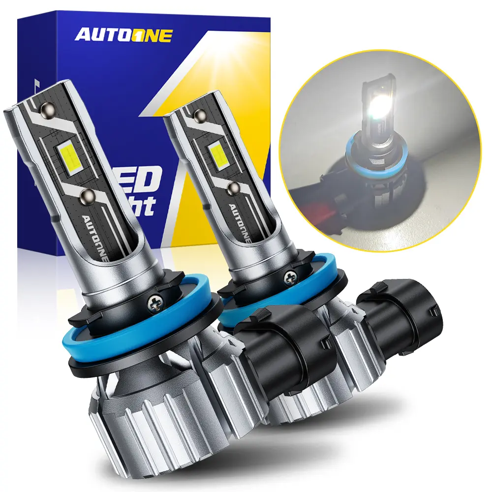 AUTOONE LED H11 H8 H9 Bulbs Headlight Lights, 60W Super Bright 6000K Cool White Headliamps, led coche 1:1 Design, Plug and Play light accessory, kit deluces H8 H9 H16 LED Car Lights, led car Pack of 2, Free Shipping