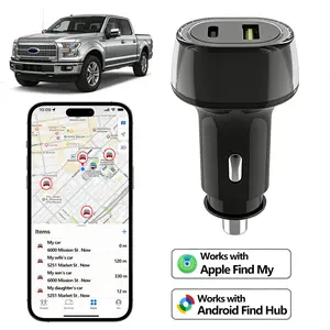 FancyDove Hidden Car Charger Anti-Lost Device, 20W Fast Charging, Item Finder for Apple Find My & Google Find Device, Vehicle Anti-Theft Car Locator