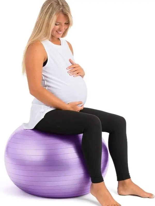 65cm Anti-Burst Exercise Ball, Extra Thick Non-Slip Stability Ball for Women's Pregnancy, Physical Therapy & Labor Support, Includes Pump, Indoor Exercise Equipment