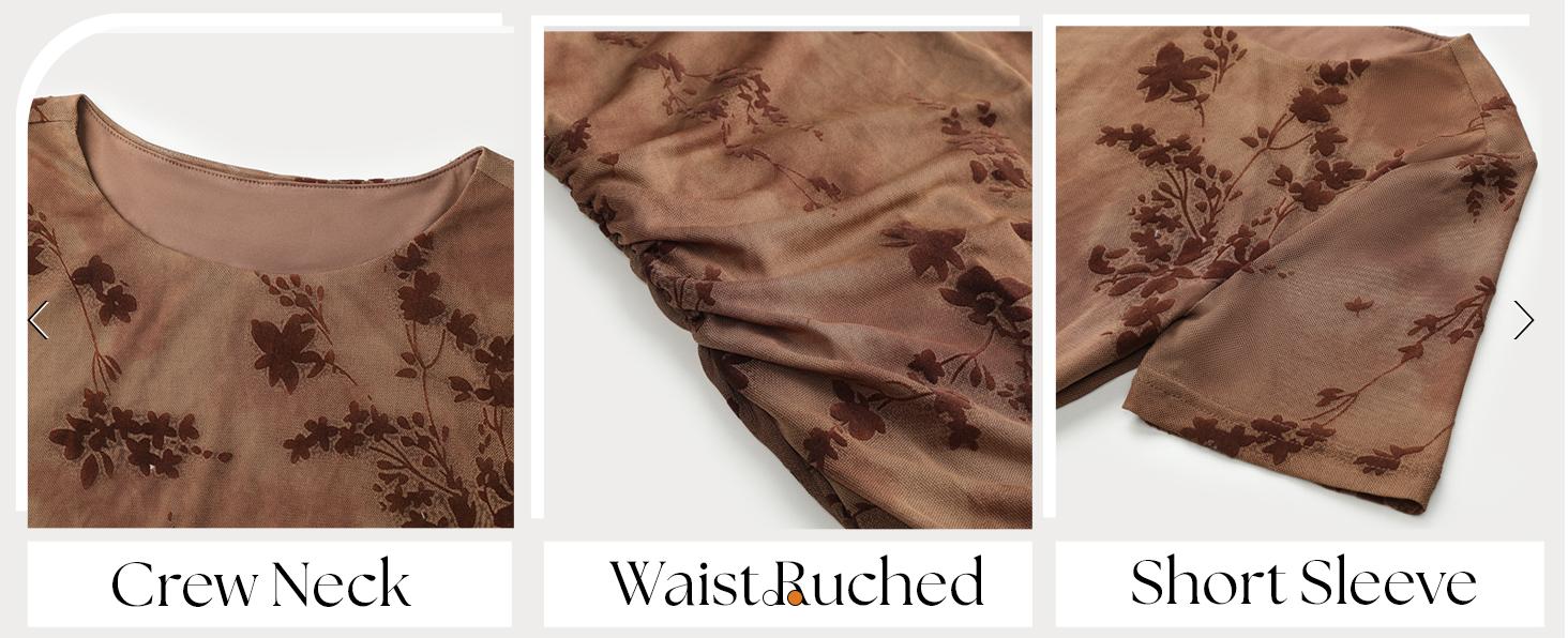 ZESICA Women's Summer Short Sleeve Floral Bodycon Dress 2026 Ruched Mesh Wedding Guest Cocktail Party Maxi Dresses ZESICA Women's Summer Short Sleeve Floral Bodycon Dress 2026 Ruched Mesh Wedding Guest Cocktail Party Maxi Dresses