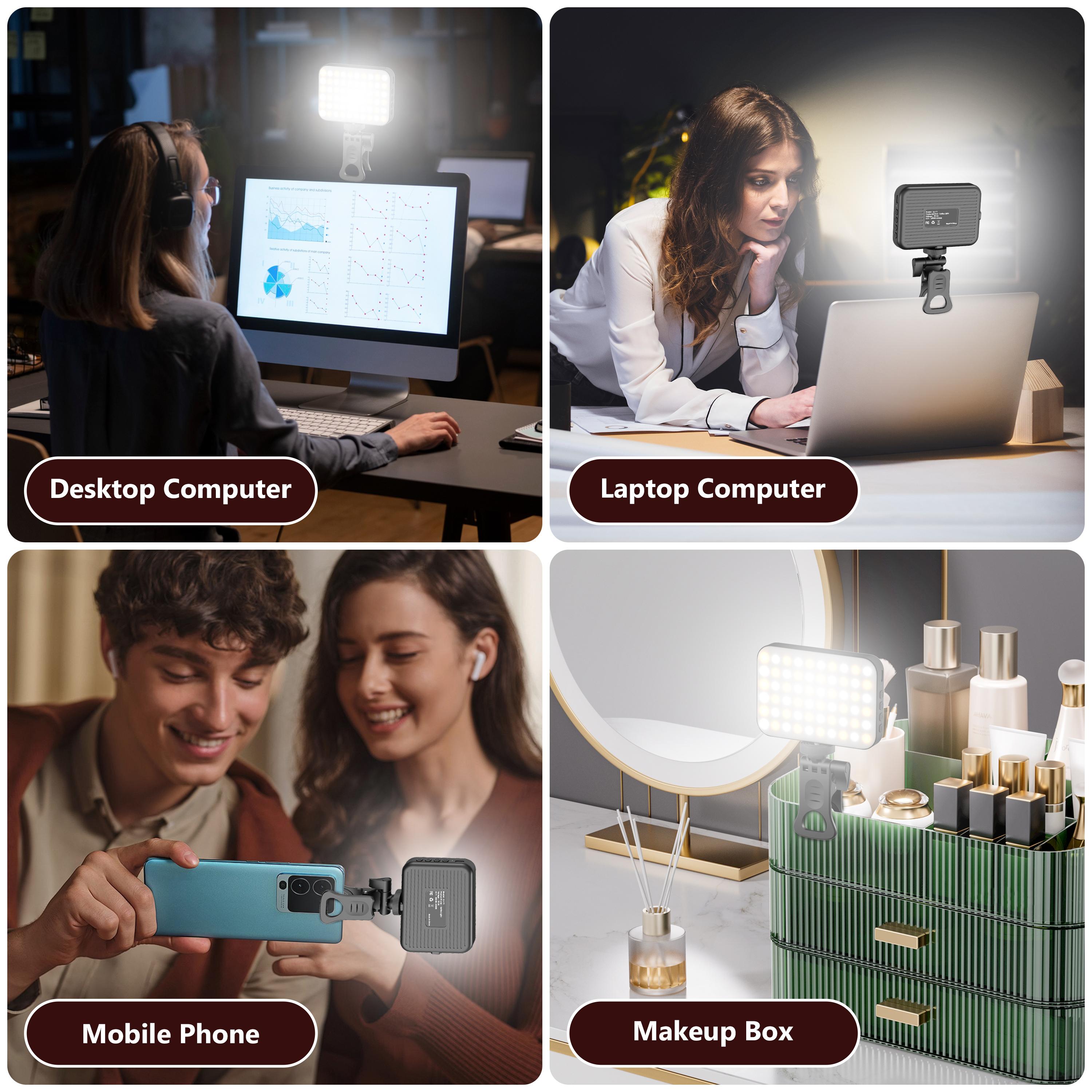 Rechargeable Selfie Light &  Phone LED Light with Adjustable Brightness, Perfect for Selfies, Makeup,Live Streaming & Video Conferencing