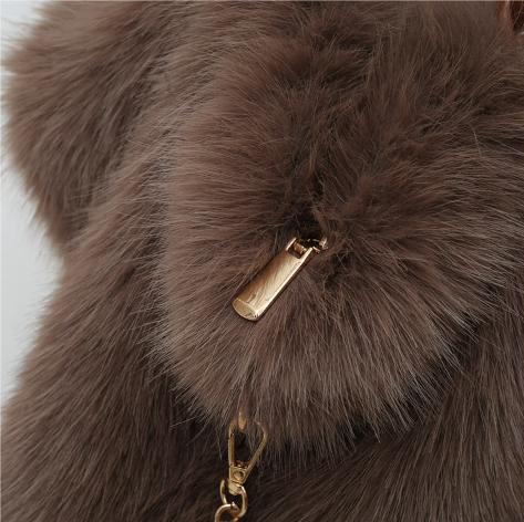 Women's Fashion Retro Plush Chain Crossbody Bag 2025 Fall & Winter - Large Capacity, Suitable for Daily Commute & Shopping, Street Versatile