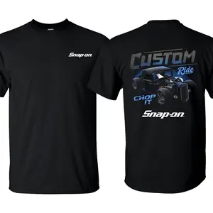 Snap-on Hot Rod Custom - Snap-on Chop It T-Shirt for Men - Double Sided Printed 100% Cotton Fitted Crew Neck Short Sleeve Casual Unisex Top Made in USA