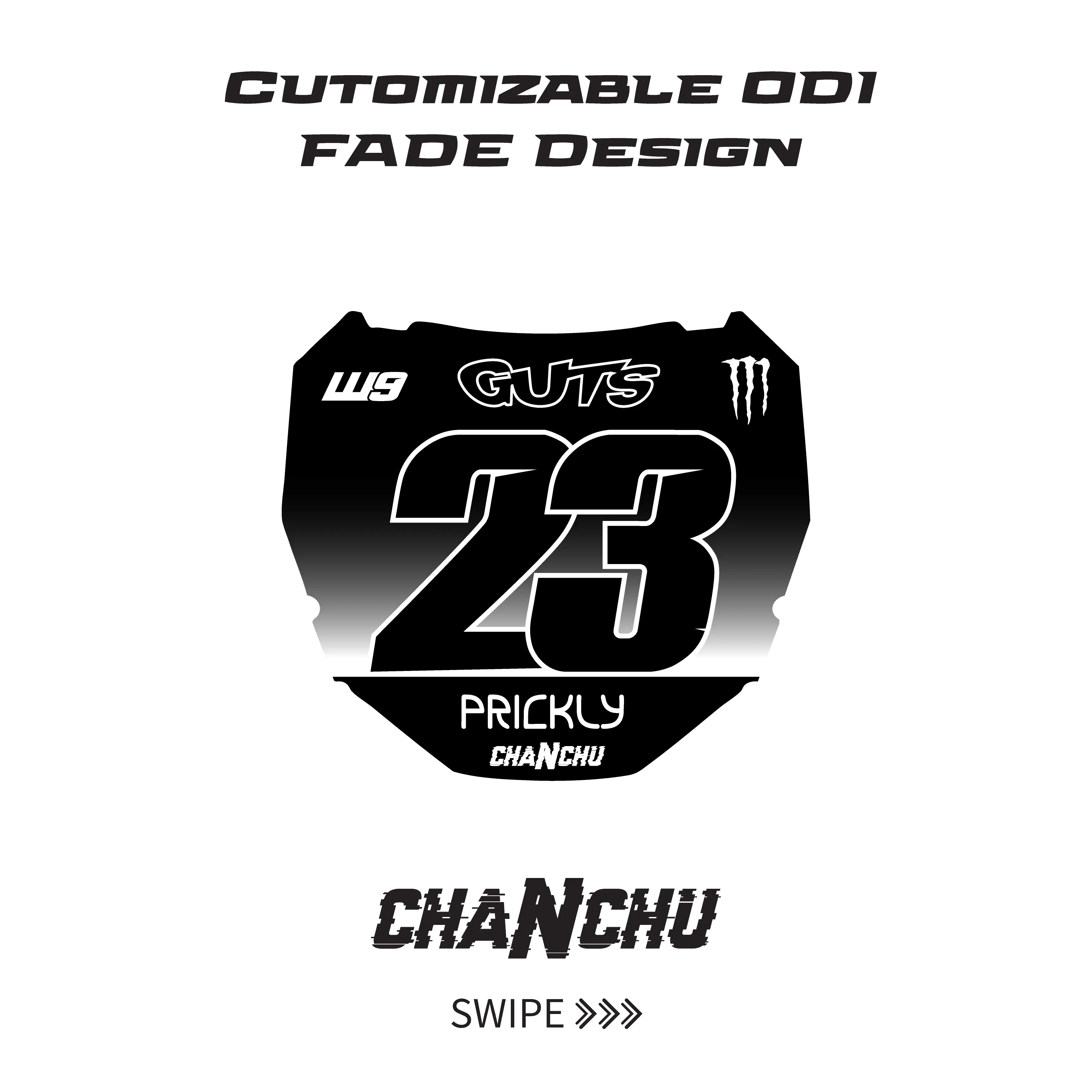 Customizable ODI FADE Number Plate Decal - Made to order