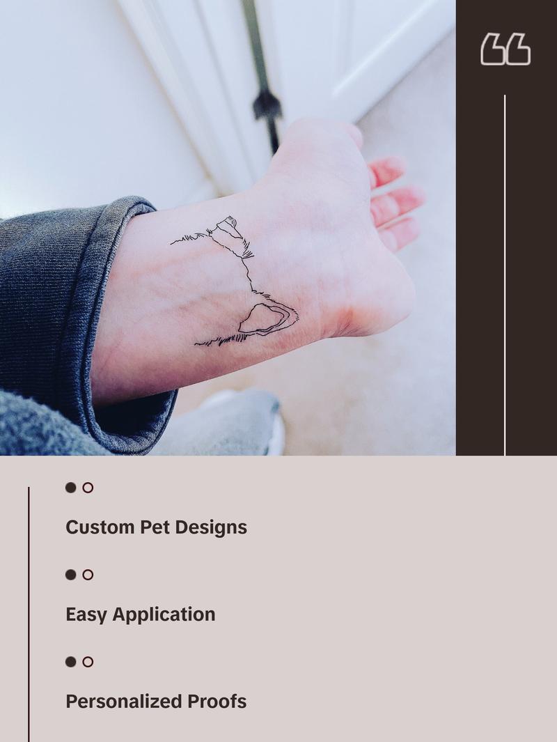Temporary Tattoo Sheet Pick a Design 8.5" x 11" | Dog or Cat Outline Temporary Tattoos
