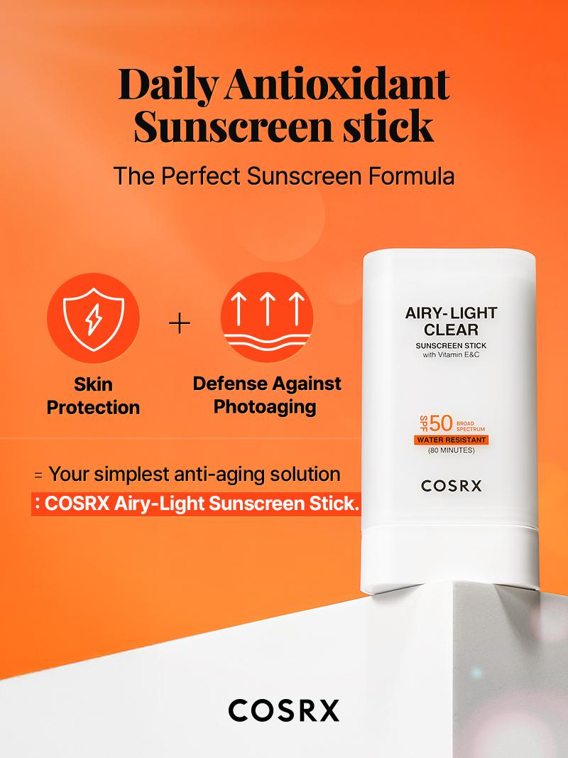 [COSRX OFFICIAL] COSRX AIRY-LIGHT CLEAR SUNSCREEN STICK_(OTC)_19 g