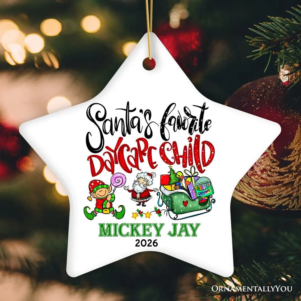 Santa’s Favorite Daycare Child Christmas Ornament, Adolescent Children’s Custom Holiday Decoration