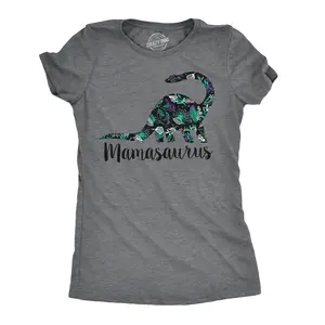 Womens Mamasaurus Brontosaurus and Mamasaurus Rex Dinosaur Mom T Shirts Funny Cool Graphic Tee for Mothers Day Funny Womens T Shirts Cute Vintage Fashion Casual Ladies T-Shirt Gift Mother's Day Tops for Women Dark Grey