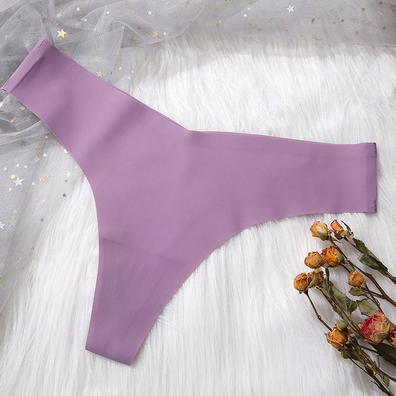 FINETOO Weekly Panties 7 Pack Seamless Thongs No Show Underwear V Waisted Comfortable Thong Panties XS-XL Smooth Lingerie Basic Minimalist Womenswear