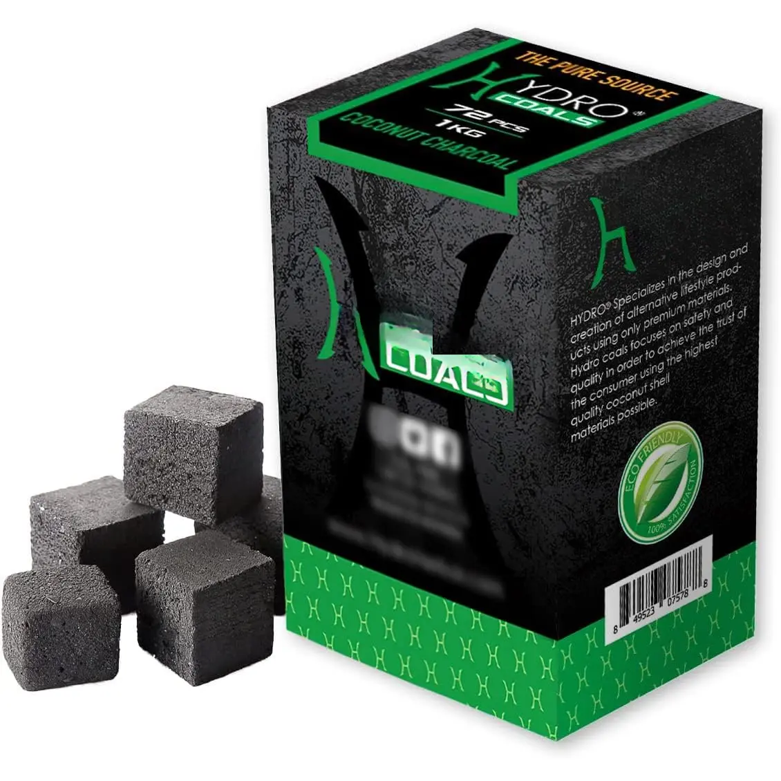 Coconut Charcoal -  Grilling & BBQ Experience with Cubes Made of Coconut Shell, Long-Lasting Odorless Charcoal - (1 KG)