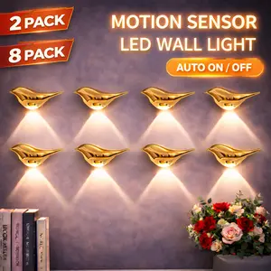 Motion Sensor Bird Wall Light 2PC / 8PC – Rechargeable Magnetic LED Night Lights, No Wiring for Bedroom Hallway Bathroom