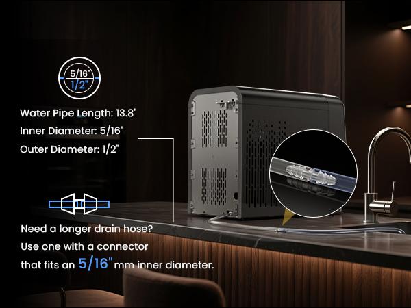 ecozy Nugget Ice Maker Dispenser, Real Sonic Ice, Smart 2-in-1 Pebble Ice Machine Countertop & Water Dispenser with App Control, Easy Self-Cleaning, Ultra-quiet, Auto Lighting, TDS Monitor, Measured Dispensing, 33Lbs/Day,  Christmas Gift, Holiday Gift