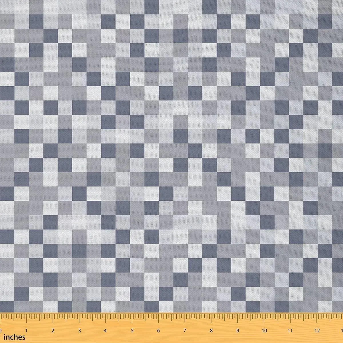 Pixel Grid Style Fabric by The Yard,Modern Aesthetic Upholstery Fabric for Chairs Sofa,Geometric Grid Video Games Fabrics for Home DIY Projects,Grey Sewing Fabrics