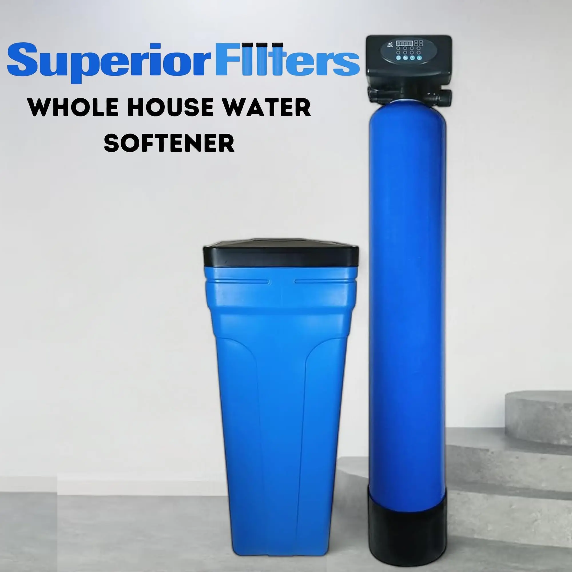 32,000-Grain Whole House Water Softener & Conditioner System - Digital Metering Control Head, NSF-Certified Premium Ion Exchange Resin, Salt/Potassium Compatible, Industrial/Commercial Use, 7-10 Years Durability