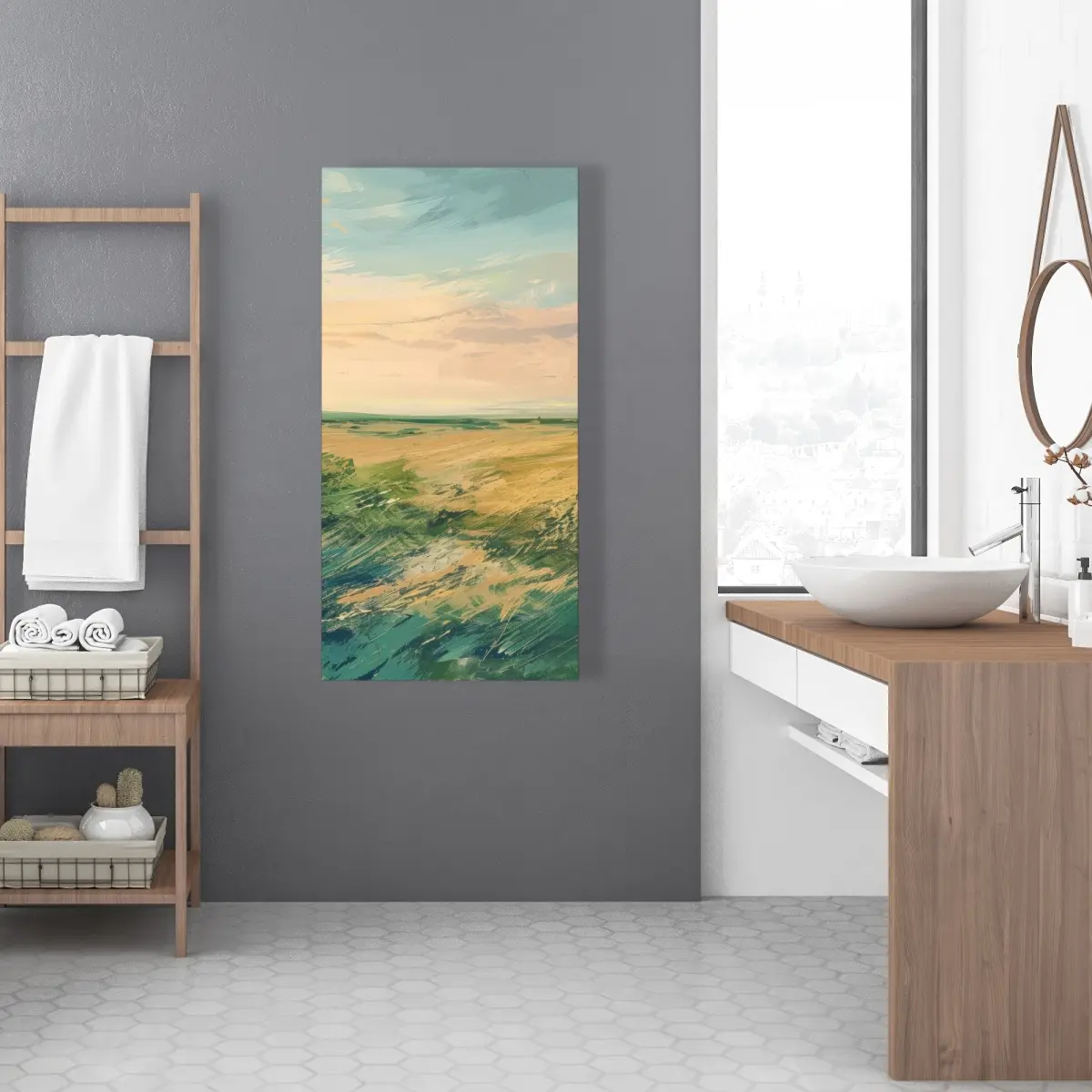 Conscious Sales C1RC24481CW1HB 24x48 in. Decorative Durable Landscape Printing Green Canvas Poster, Indoor Home Decoration & Gifting Artwork