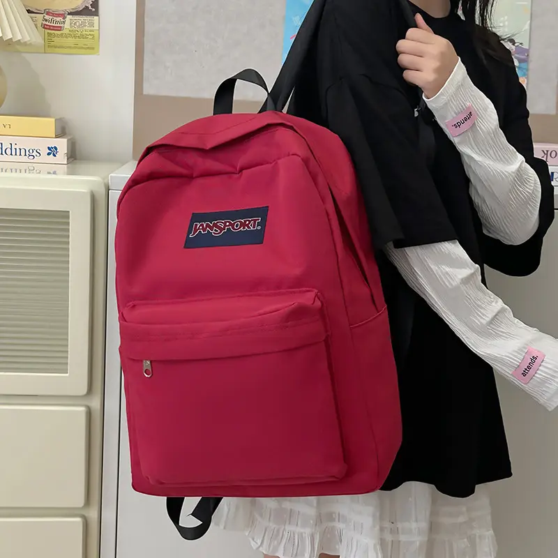 Classic JanSport SuperBreak Unisex Navy Blue Solid Polyester Backpack - Minimalist, Lightweight School Bookbag for Teens, Water-Resistant Casual Daily Daypack, Back to School Gift