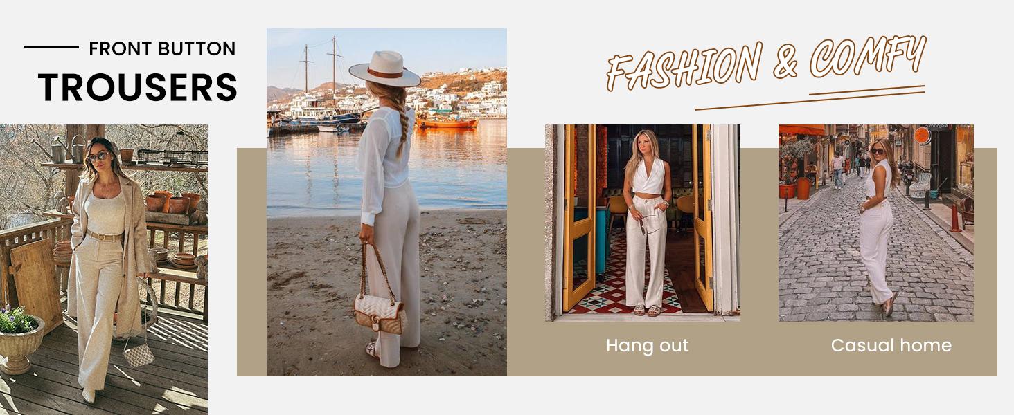 Tanming Womens Cotton Linen Pants Casual Button Up High Waisted Wide Leg Trousers Minimalist Basic Breathable Fabric Casual Loose Comfy Summer Beach Trousers,summerwins,summeroutfits,vacationoutfits,beachoutfits,back to school shopping Tanming Womens Cotton Linen Pants Casual Button Up High Waisted Wide Leg Trousers Minimalist Basic Breathable Fabric Casual Loose Comfy Summer Beach Trousers,summerwins,summeroutfits,vacationoutfits,beachoutfits,back to school shopping
