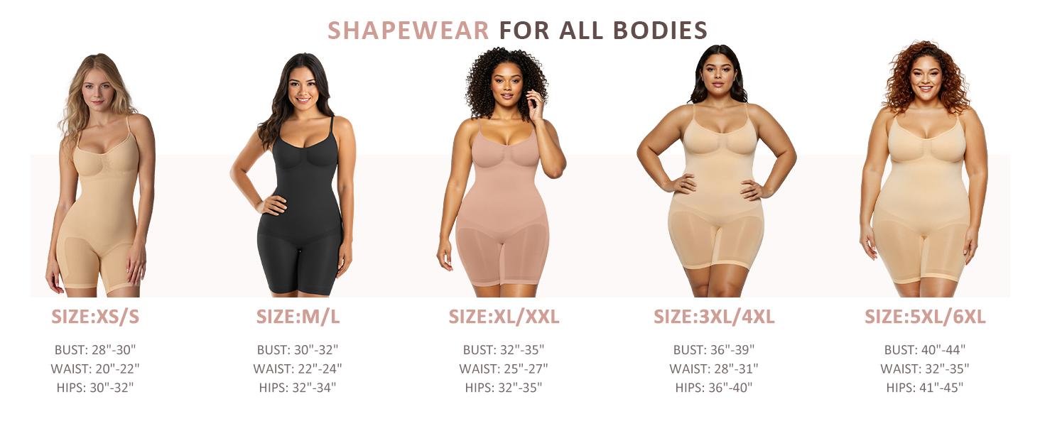 FeelinGirl #Bundle Women's Shapewea rOutdoorFun Full-Body Bodysuit with Tummy Control and Butt Lifter Womenswear Underwear