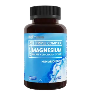Triple Magnesium Complex | 300mg of Magnesium Glycinate, Malate, & Citrate for Muscles, Nerves, & Energy | Vegan, Non-GMO | 90 Capsules Triple Magnesium Complex | 300mg of Magnesium Glycinate, Malate, & Citrate for Muscles, Nerves, & Energy | Vegan, Non-GMO | 90 Capsules