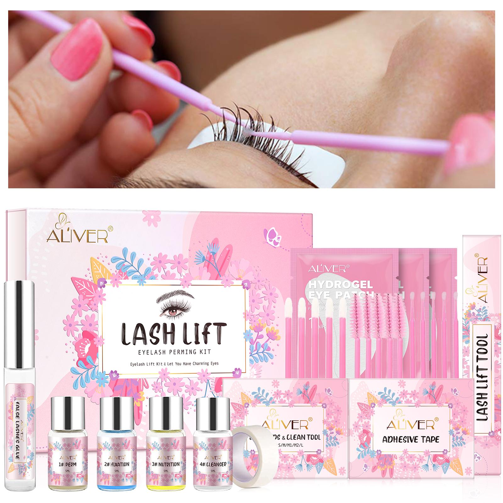 ALIVER Silicone Lash Lift Kit - Salon-Grade DIY At-Home Makeup Set with Eye Shields, Pads & Accessories, Lifted Curve, Natural Curls, Long-Lasting, Labelled Steps, Clean Application for Youth Beauty & Personal Care