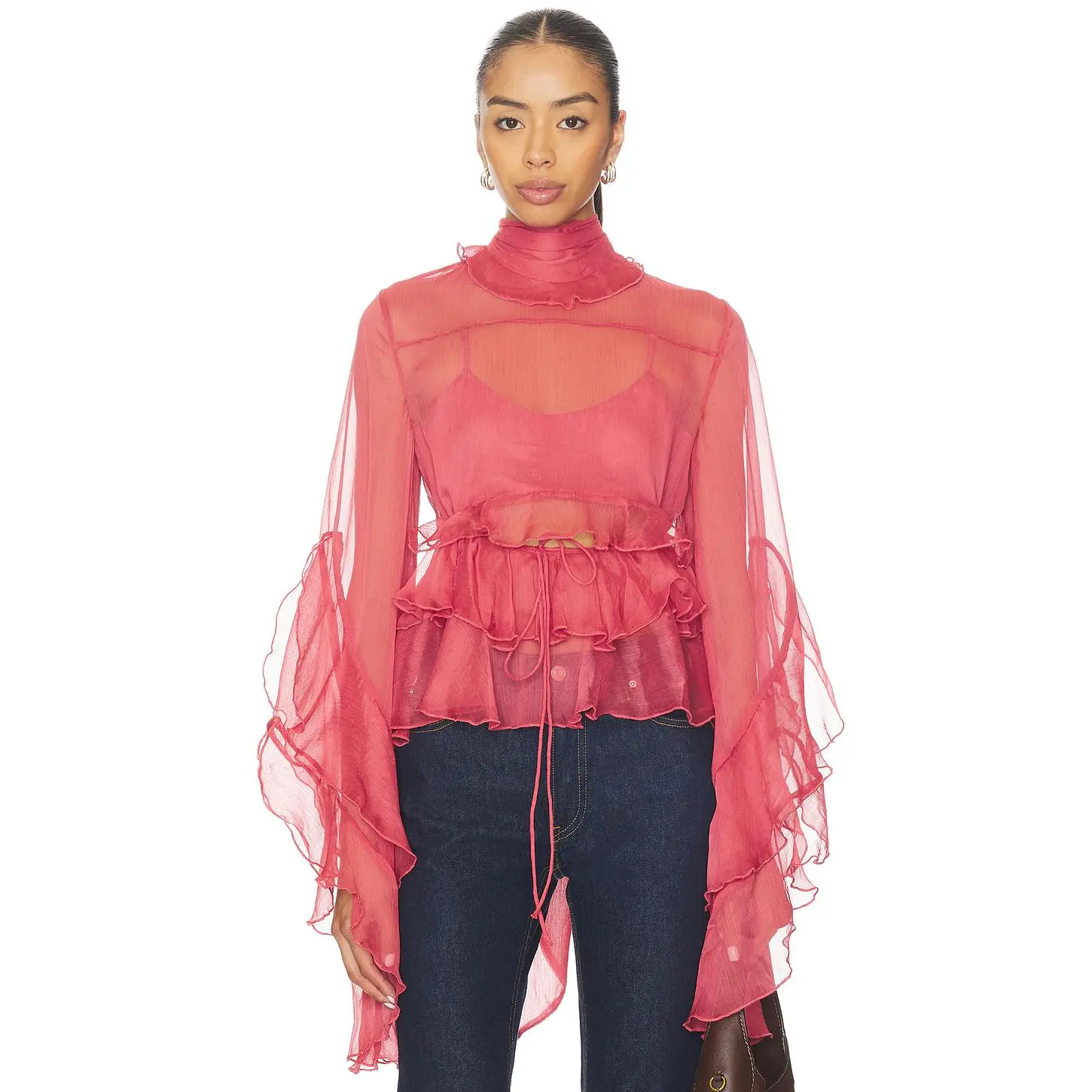 Bardot Anyssa Ruffle Blouse in Rose