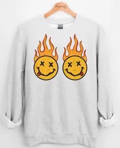 Smiley Flames Graphic Top Smiley Flames Graphic Top