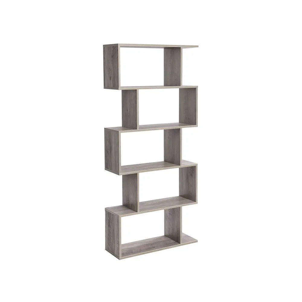 VASAGLE 5-Tier Multi-Layer Wooden Bookshelf with Storage - 9.4D Slim Fit Freestanding Room Divider, 27.6W Space Saver Display Unit, 22lb Capacity, Attach with Anti-Tip Kit, Includes Fittings, 9.4inD x27.6inW x62.6inH Indoor Furniture, Assembly Required