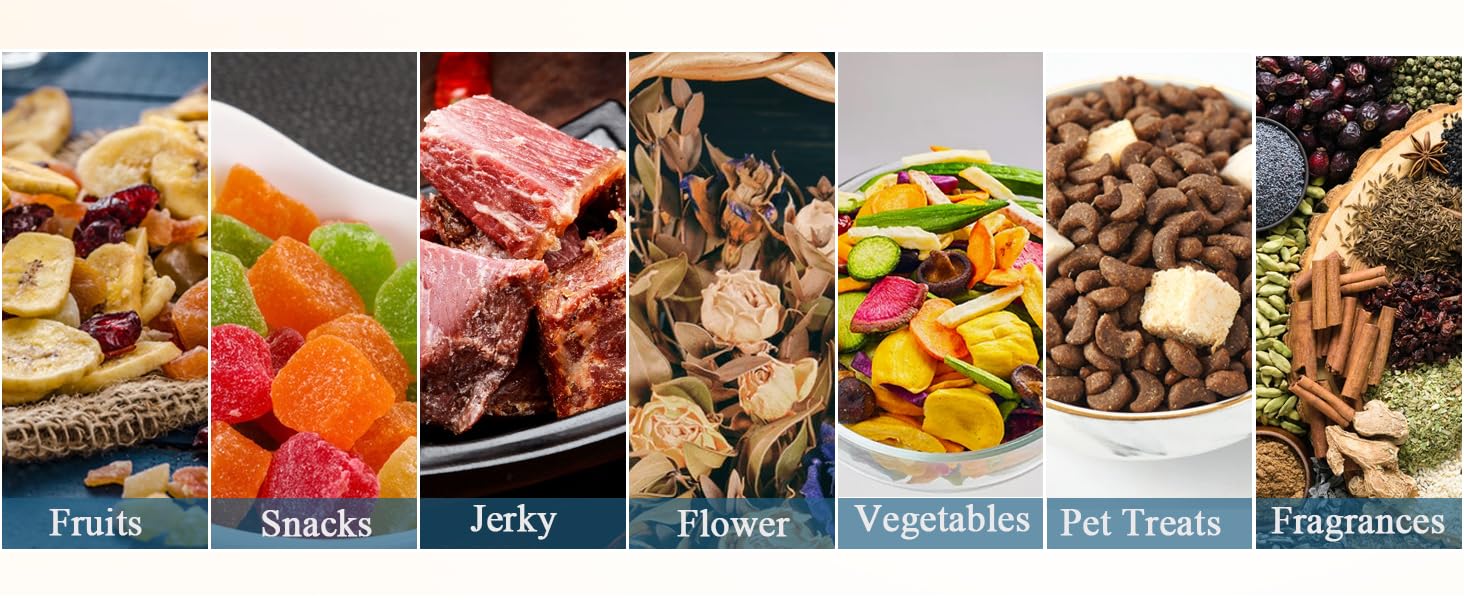 OSTBA Food Dehydrator Machine Adjustable Temperature & 72H Timer, 5-Tray Dehydrators for Food and Jerky, Fruit, Dog Treats, Herbs, Snacks, LED Display, 240W Electric Food Dryer, Recipe Book Appliances,low power consumption