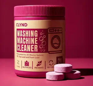 Washing Machine Cleaner Descaler Tablets – 24 Tabs | Deep Cleaning HE Washer Deodorizer & Eco-Friendly Descaler for Front & Top Load Machines