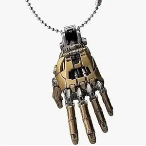 Fashion Mechanical Bionic Hand Pendant With Chain For Men Women Creative Movable Finger Joints Robot Hand Necklace Jewelry