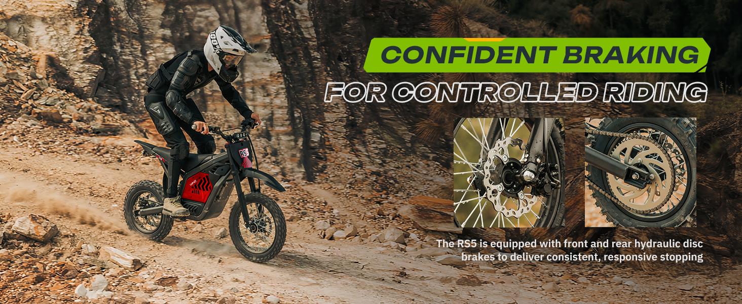Windone RS5 Electric Dirtbike, 2200W Peak Motor, 37MPH Speed, 48V 22.5Ah Battery, 45-60mi Range, 14"/12" Off-Road Tires, Hydraulic Shock Suspension, 3-Speed Modes, UL 2271 Certified, 265 lb Capacity, Ideal for Off-Road Fun, Bike Seat, Hydraulic Brake, Adu Windone RS5 Electric Dirtbike, 2200W Peak Motor, 37MPH Speed, 48V 22.5Ah Battery, 45-60mi Range, 14"/12" Off-Road Tires, Hydraulic Shock Suspension, 3-Speed Modes, UL 2271 Certified, 265 lb Capacity, Ideal for Off-Road Fun, Bike Seat, Hydraulic Brake, Adu