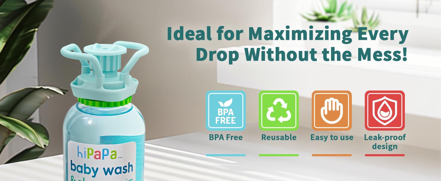 TikTokShopBlackFriday GENTLESHARK 2PC Bottle Emptying Kit with 3 Sizes Flip Caps Money Saver Drink Holders Leak-Proof Reusable Flip for Bottles Upside Down Dispenser Cap Durable Fit Most Bottles Get Last Drop