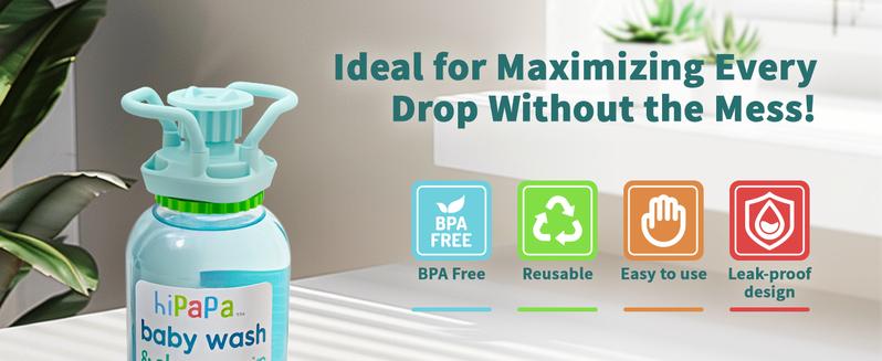 TikTokShopBlackFriday GENTLESHARK 2PC Bottle Emptying Kit with 3 Sizes Flip Caps Money Saver Drink Holders Leak-Proof Reusable Flip for Bottles Upside Down Dispenser Cap Durable Fit Most Bottles Get Last Drop