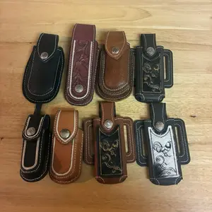 100% real leather knive case cowboy style