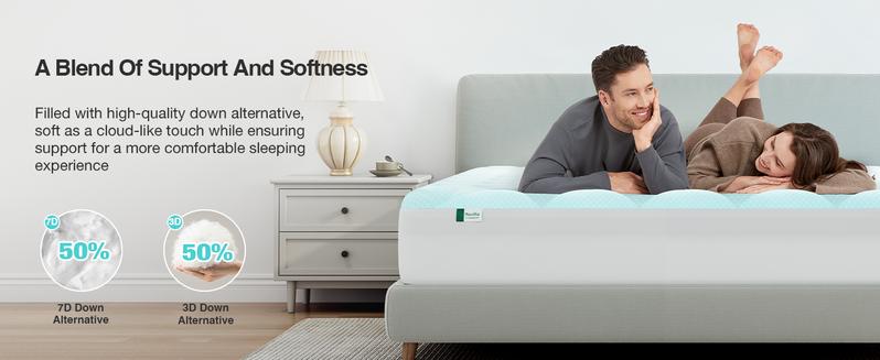 Novilla Cooling Mattress Topper ,Mattress Pad with Deep Pocket for 8-21" Mattress,Soft Mattress Cover for Back Pain Relief,Queen/King Size