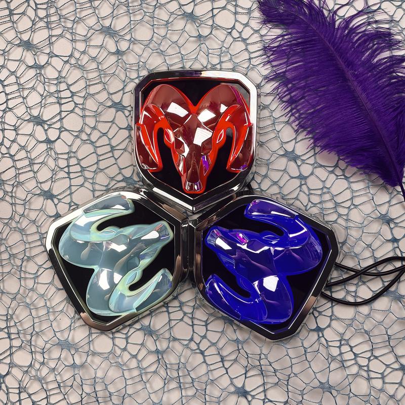 For Dodge Ram Car Emblem Light Car Emblem Light Front Ram Emblem Light RAM Rear Emblem Sticker Ram Head Rear Tail Emblem Dodge Ram Car Modification Emblem Car Decoration Dodge Modification