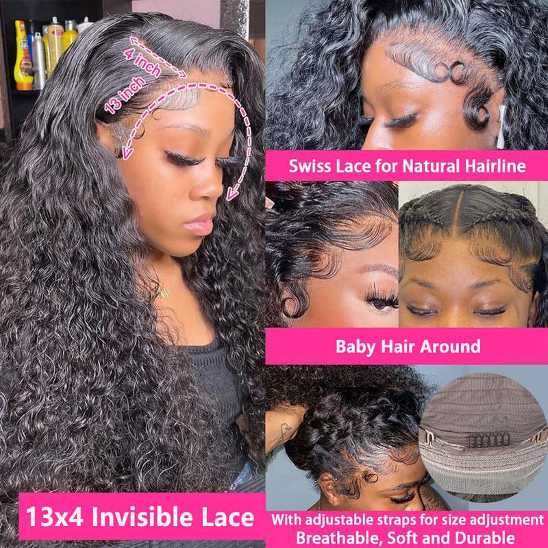 Bling Hair 38inch Deep Wave 13x6 13x4 Transparent Lace Front Hd Lace Frontal Wig Pre Plucked Lace Frontal Brazilian Human Hair Wigs 180% Density for Women TikTokShopBlackFriday