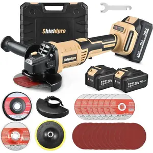 Cordless Angle Grinder 4-1/2 inch,3 Variable Speeds Grinder with Rotating head,2×20V 4.0Ah Batteries，Grinder Tool For Metal Cutting, Grinding, Polishing, Rust Removal