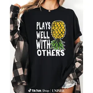 Bold Upside Down Pineapple Swinger Tee – 100% Cotton Unisex Shirt for Couples