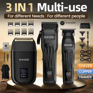 KIKIDO 3-in-1 Professional Hair Clipper & Shaver Set, LED Display Barber Trimmer, Perfect Gift for Men Dad Boyfriend