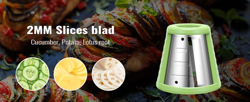 Electric Rotary Grater Salad Shooter - 5-In-1 Multi-Functional Cheese Grater with Safety Push Bar, One-Touch Operation, and Interchangeable Cones Vegetable Slicer Vegetable Cutter Kitchen Utensils small kitchen gadgets