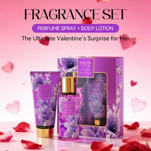 Victoria Anna,Valentine's Day 2-Piece Set,Women's Eau De Parfuma Spray And Body Lotion Gift Box,Long Lasting Fragrance, Perfect For Holiday Gifts, Dating,Daily Life, Parties, Body Mist,Fruit and Floral Scent Body Lotion