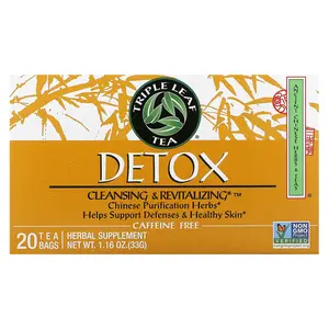 Triple Leaf Tea Detox, Caffeine Free, 20 Tea Bags, 1.16 oz (33 g)