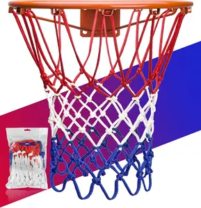 Basketball Net Replacement Heavy Duty, 2023 Professional On-Court Quality [6.88Ounce], Fits Outdoor Indoor Standard Rim, All Weather Anti Whip -12 Loops (Red White Blue)