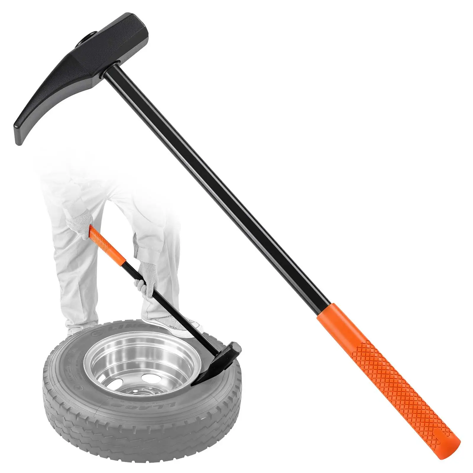 【Summerfinds】VEVOR Heavy Duty Tire Bead Breaker Wedge Tire Repair Kit, 32" Handle, Cast Iron Head Duck-Billed Hammer & Iron Mechanic Specialty Tool for Cars, Tractors Tire Inflation Tool Tire Inflator Pump